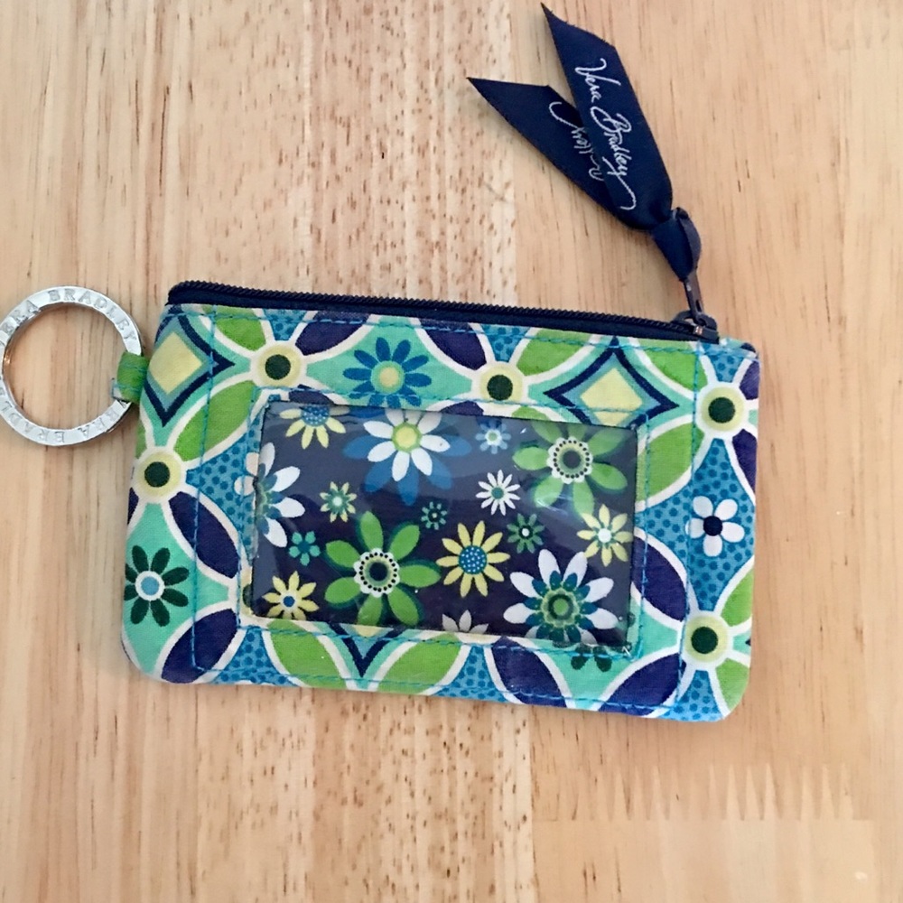 Vera Bradley green and blue ID case